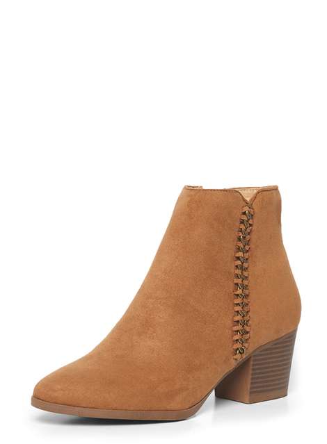 Tan 'Macy' Chain Ankle Boots